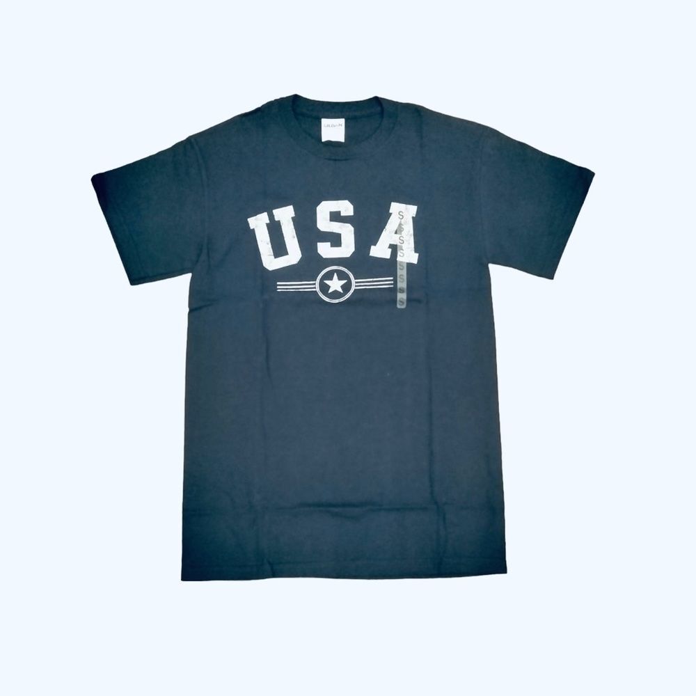 Gildan Unisex SMALL USA Short Sleeve Navy Crewneck NEW T-shirt